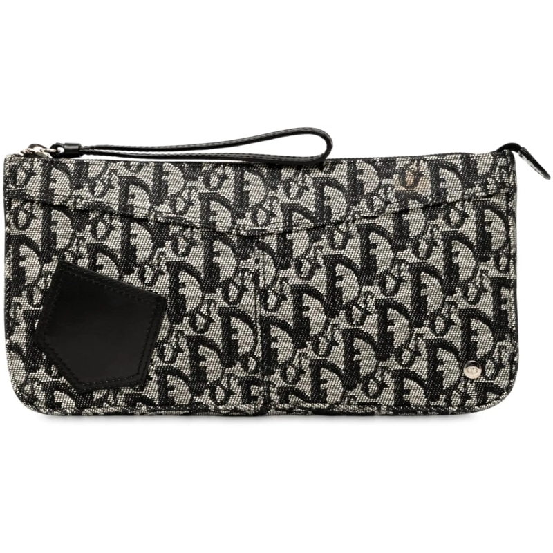 Christian Dior Clutch Diorissimo Trotter Canvas Wristlet Clutch blau
