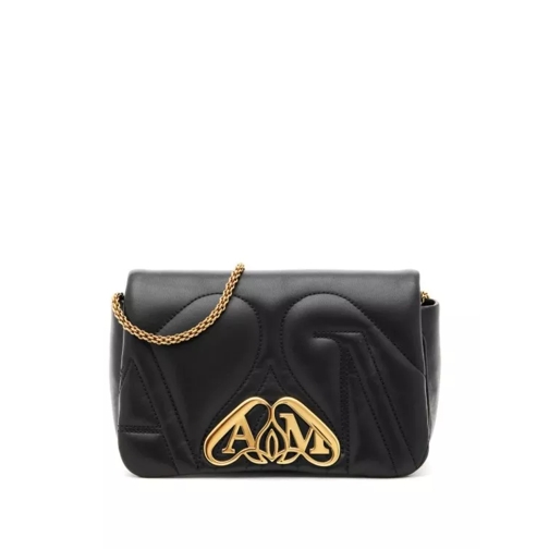 Alexander McQueen The Seal Mini Black Bag Black Mini Tas