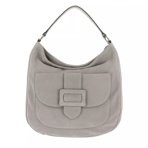 Abro Suede Shoulder Bag Light Grey Hobo Bag