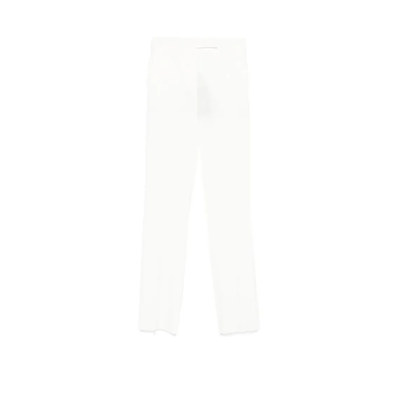 Max Mara  Tailored White Vincita Trousers With Polished Fini White