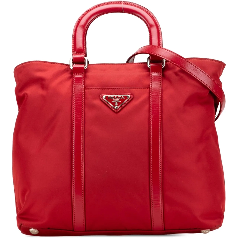 Prada Schultertasche Tessuto Satchel rot