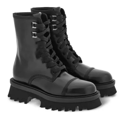 Salvatore Ferragamo Black Combat Boots Black Stiefel