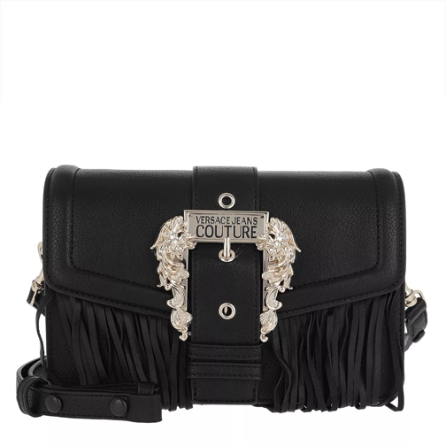 Versace Jeans Couture Logo Fringed Crossbody Bag Black Crossbody Bag