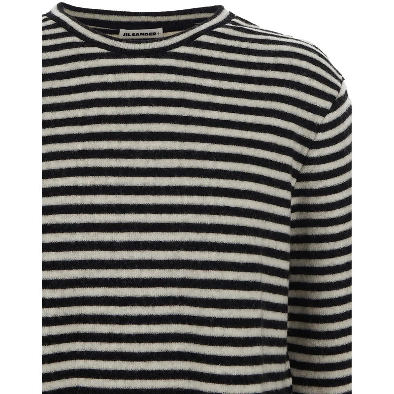 Jil Sander T-shirt Boiled Striped Wool Compact Jersey mehrfarbig(Image 3)