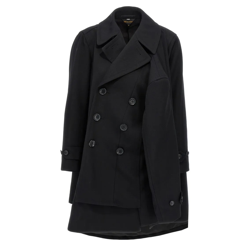 Comme des Garcons Trenchcoat Double-Breasted Coat 4 Sleeves Black