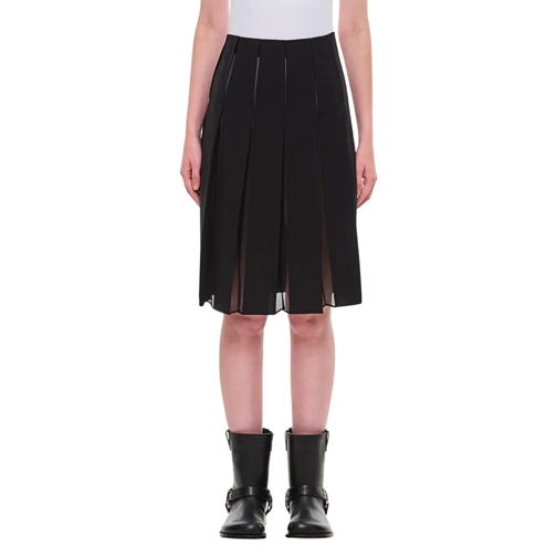 Marni A-Line Midi Pleated Skirt Black Midi-Röcke