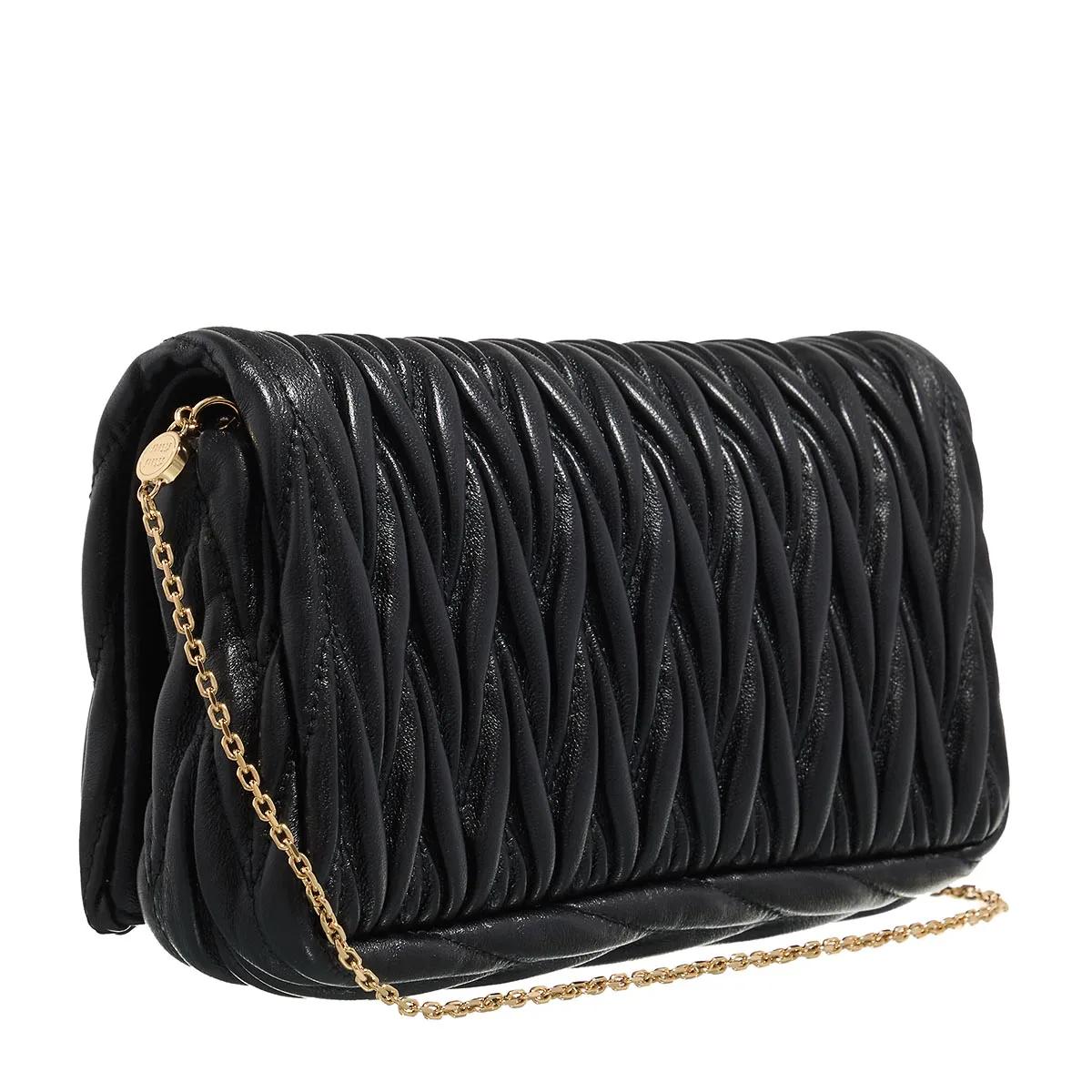 Miu Crossbody bags Logo Matelasse Crossbody Bag in zwart