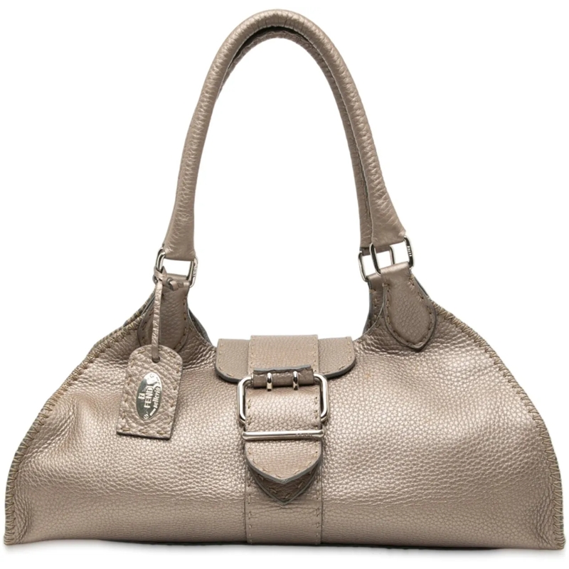 Fendi Schultertasche Leather Selleria Sporty Shoulder Bag braun