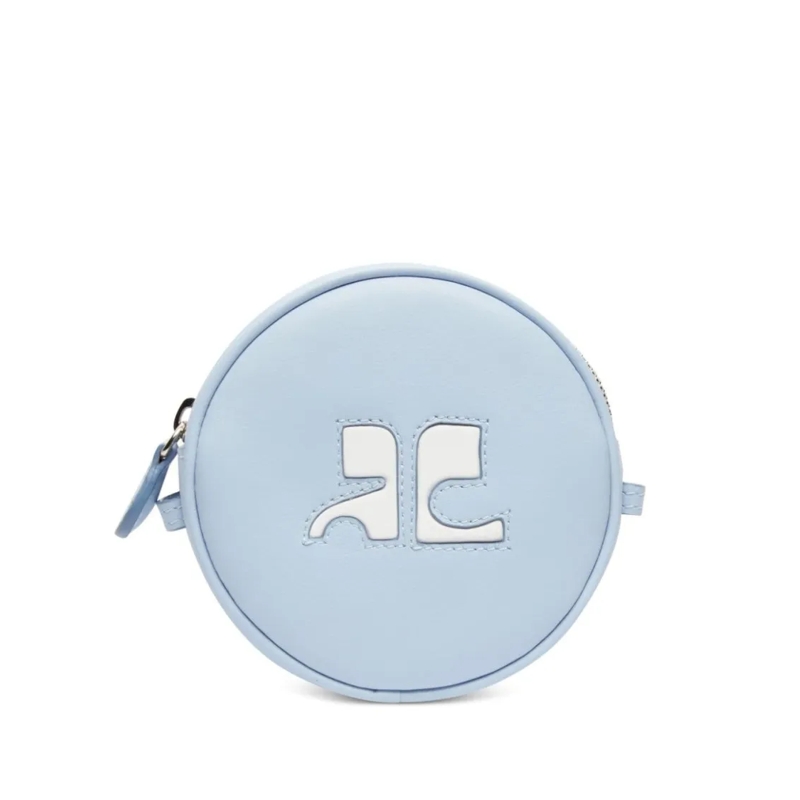 Courrèges Schultertasche Reedition Circle Leather Bag Blue
