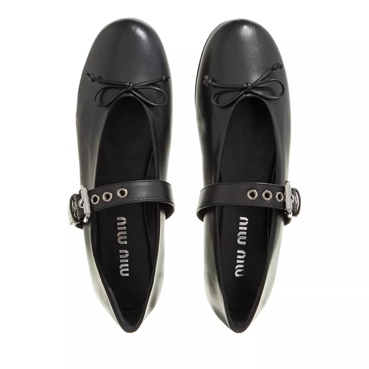 Miu Miu Leather Ballerina Black Ballerine