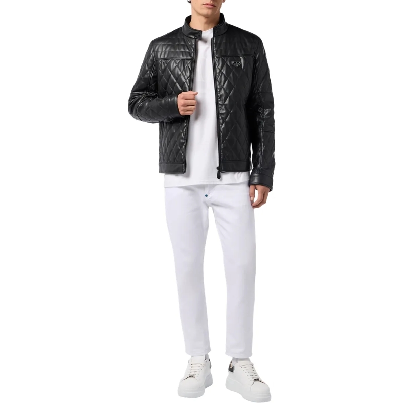 Philipp Plein Lederjacke Jacke schwarz(Image 4)