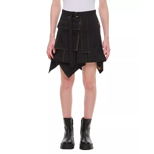 Sacai Suiting Bonding Cotton Skirt Black 