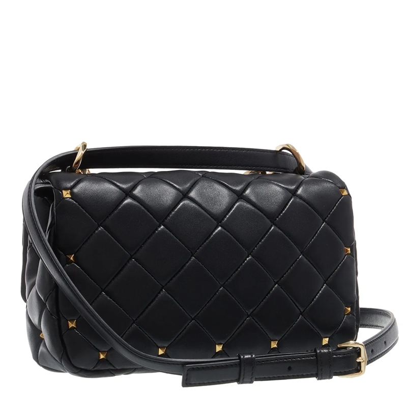 Valentino Garavani Crossbody Bag Rockstud Spike Foldover Top Shoulder Bag Nero(Image 4)