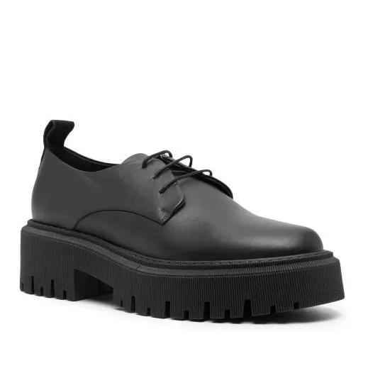 Lorena Antoniazzi Low-Top Sneaker - 50Mm Lace-Up Leather Loafers - Gr. 37 (EU) - in Schwarz - für Damen