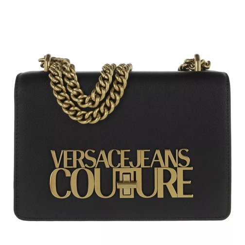 Versace Jeans Couture Small Logo Crossbody Bag Leather Black Crossbody Bag