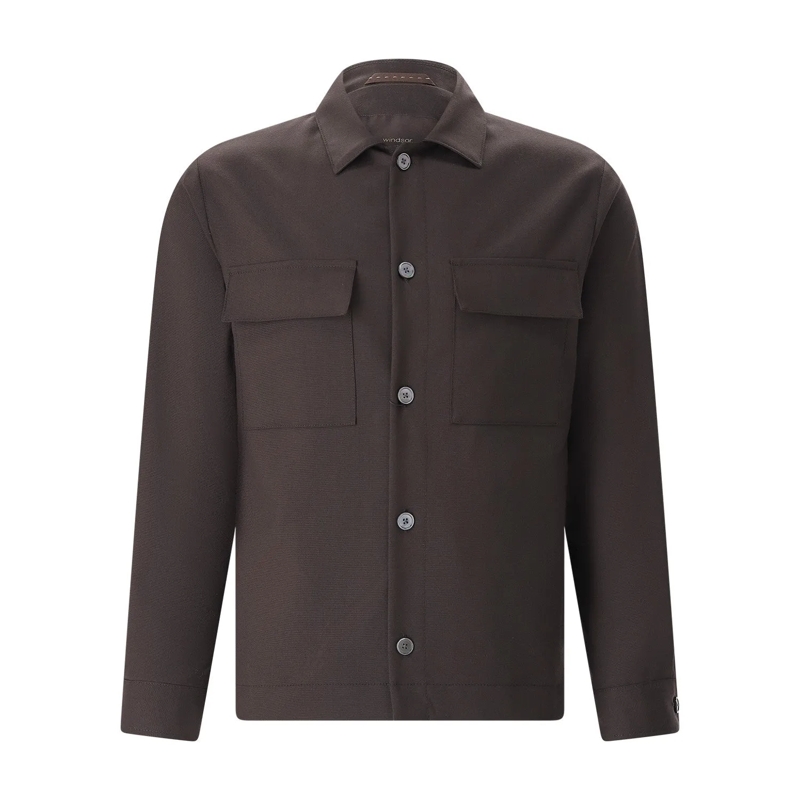 windsor. Veste de costume Overshirt aus Schurwolle blau