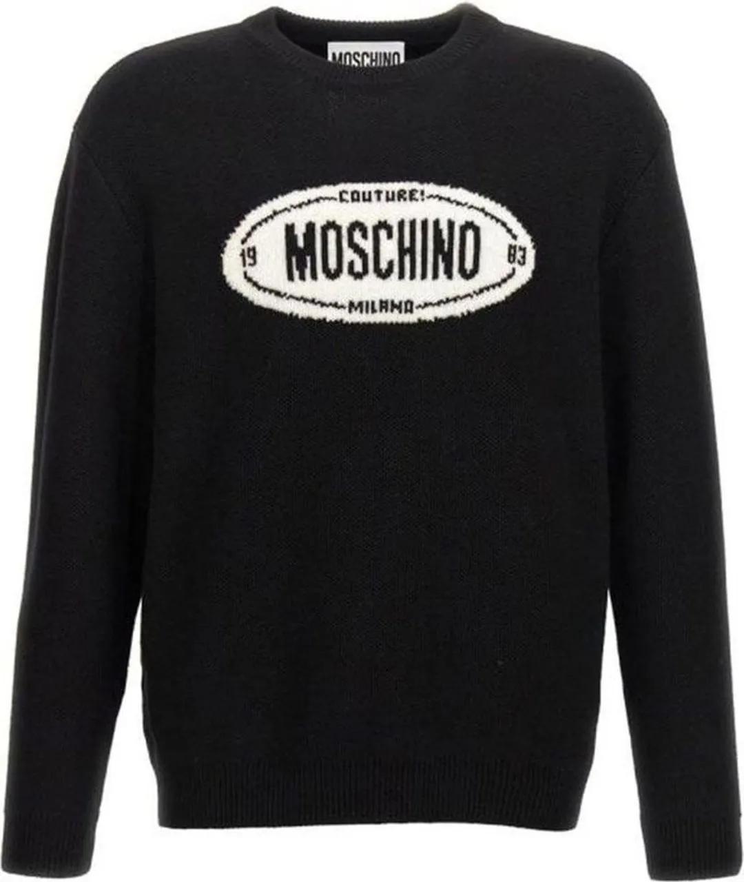 Thumbnail - Moschino - Black Knitwear With Crew Neck And Signature Logo - Größe 50 - schwarz
