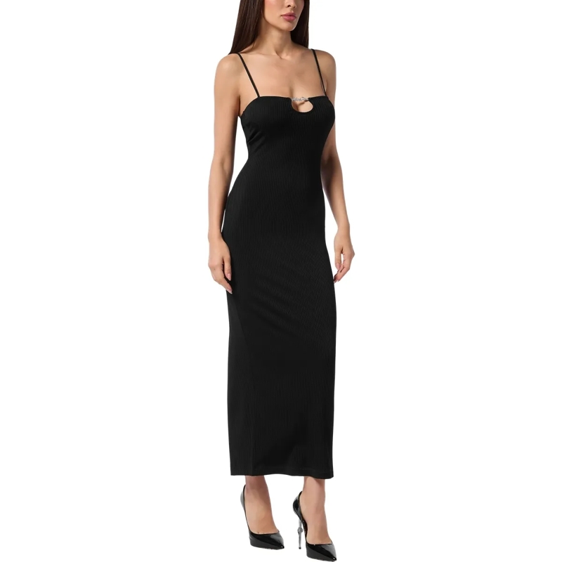 Philipp Plein Maxikleid Langes Kleid schwarz(Image 4)