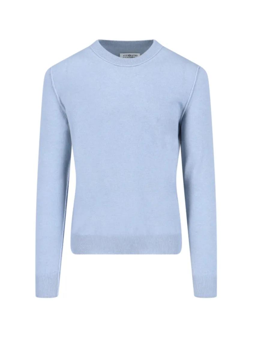 Thumbnail - Maison Margiela - Basic Sweater In Light Blue Cashmere - Größe S - blau