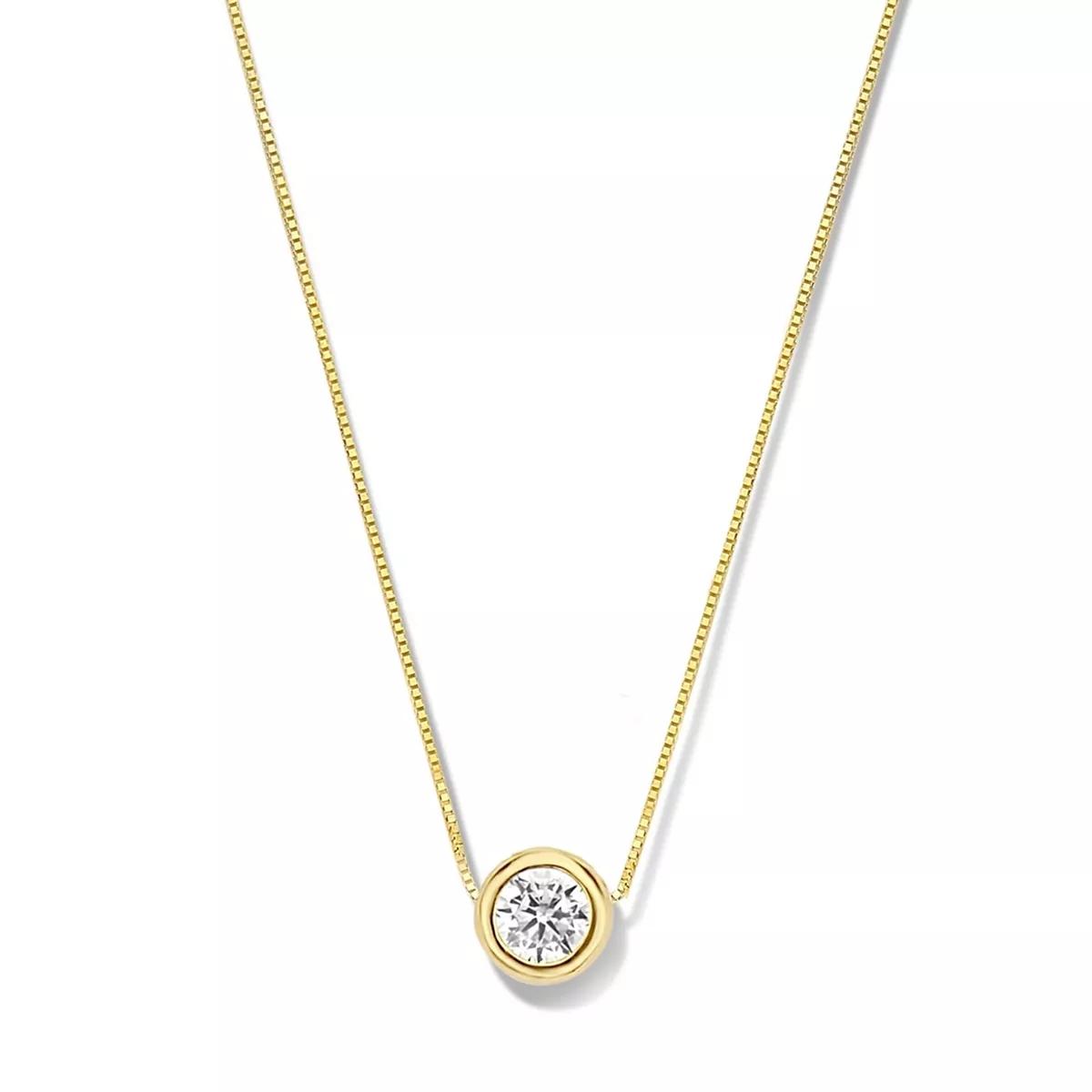 Isabel Bernard Halskette - Le Marais Lison 14 Karat Necklace With Zirconia - Gr. unisize - in Gold - für Damen