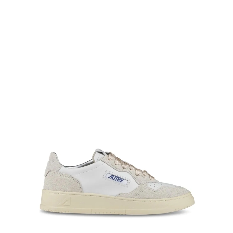 Autry International Lage-top sneaker Sporty White Sneakers With Textured Leather Neutrals