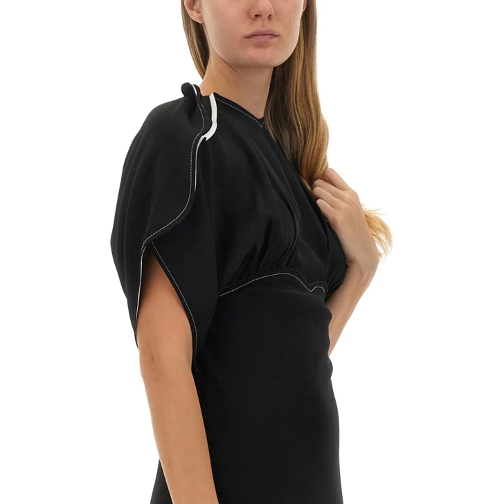 オールインワン・サロペット Victoria Beckham Fitted Midi Dress With Puff Sleeves And Victoria Beckham Fitted Midi Dress With Puff Sleeves And
