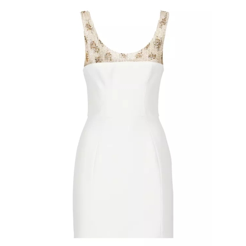 Elisabetta Franchi Short Dress With Beads White 