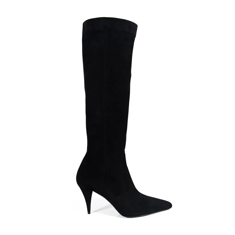 Saint Laurent Stiefel Kiki Suede Boots Black