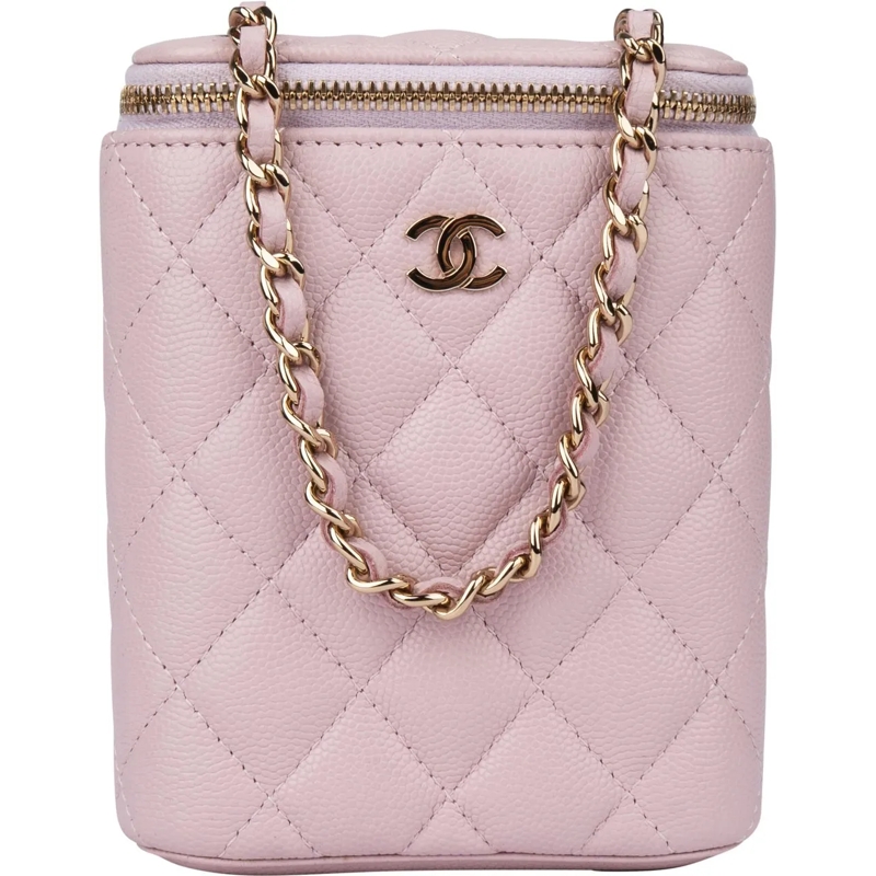 Chanel Schultertasche Chanel Lilac Caviar Leather Mini Vertical Vanity C lila