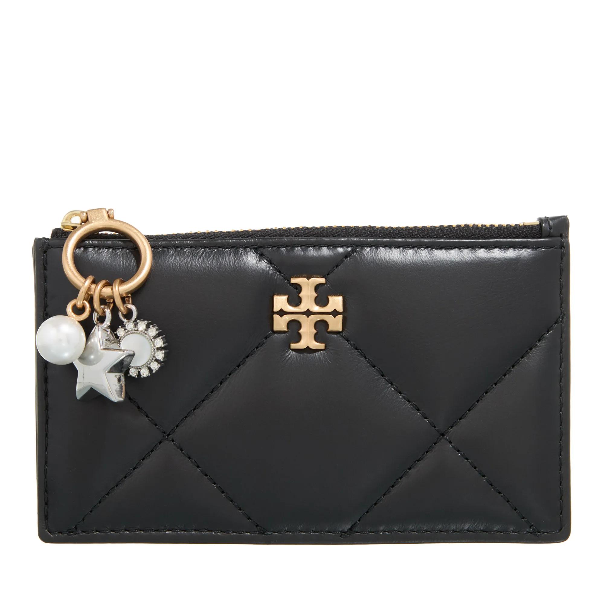 Tory Burch Portemonnaie - Kira Charm Diamond Quilt Zip Card Case - Gr. unisize - in Schwarz - für Damen