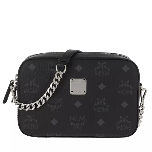 MCM Mini Visetos Original Camera Crossbody Bag Black Marsupio per