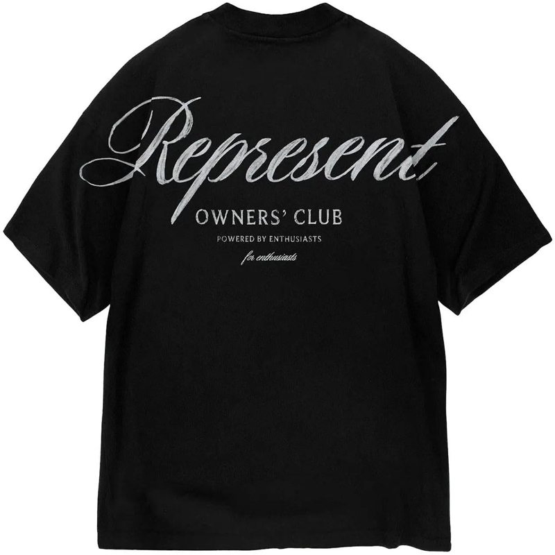 Represent T-Shirt Heren Owners Script T-Shirt Blauw schwarz