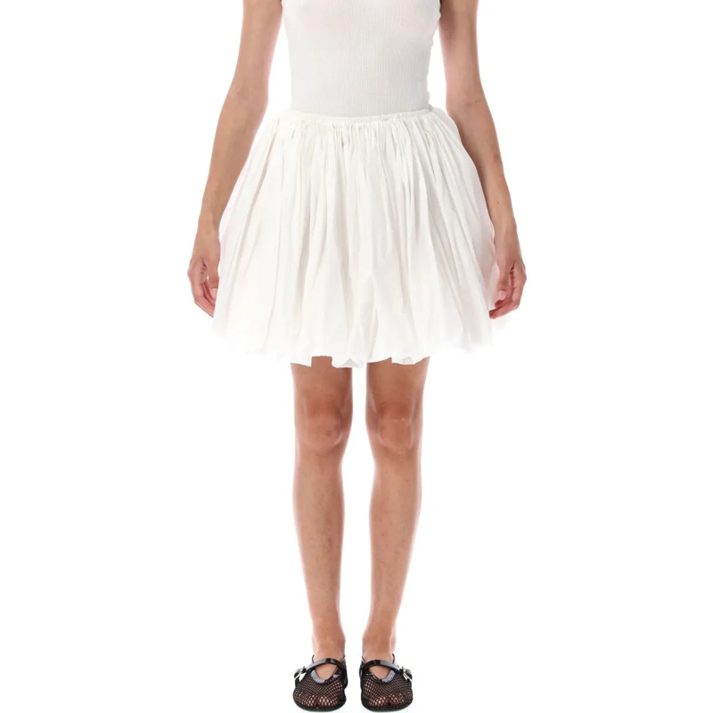 Alaia Minirock Soft Nylon Bubble Mini Skirt White
