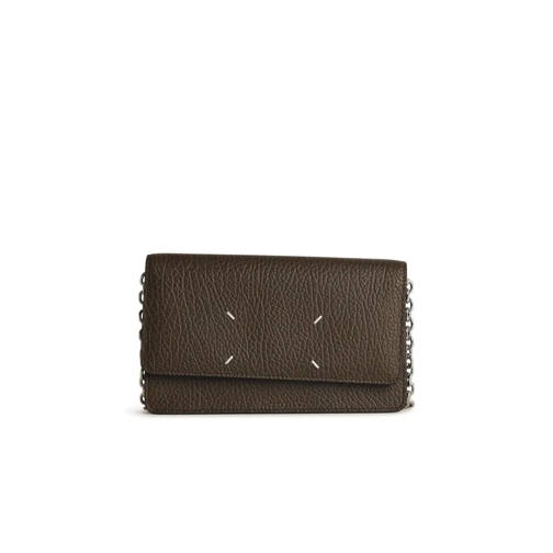 Maison Margiela Portemonnee Brown Embossed Leather Wallet Brown