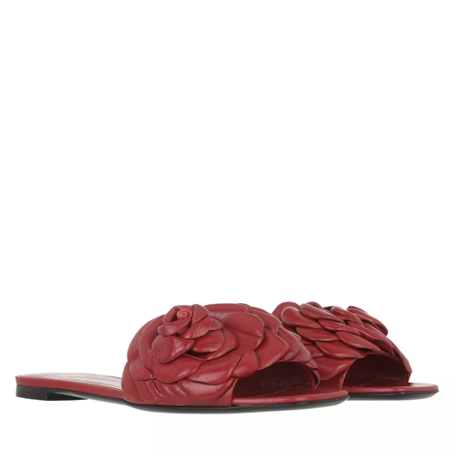 Valentino Garavani Rose Sandals Leather Red Slide