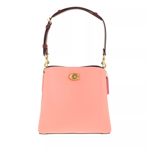 Coach Colorblock Leather Willow Bucket Candy Pink Bucket Bag