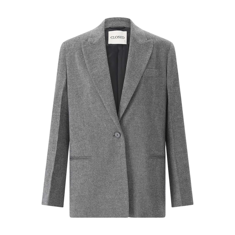 Closed Overgangsjas Blazer mit Schurwoll-Mix grau