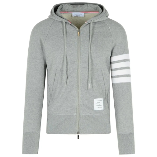 Thom Browne Hoodie Gray Cotton Sweatshirt Grey