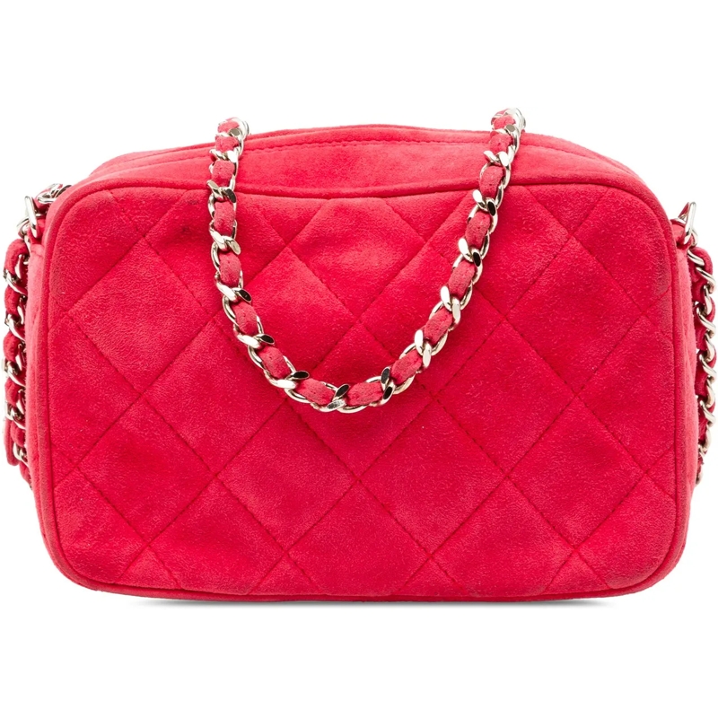 Chanel Sac à bandoulière Quilted Suede Camera Bag rot