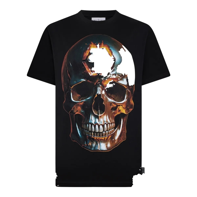 Philipp Plein T-Shirt Round Neck T-Shirt Lava Skull schwarz