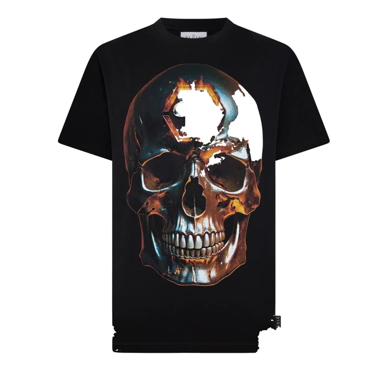 Philipp Plein T-Shirt Round Neck T-Shirt Lava Skull schwarz