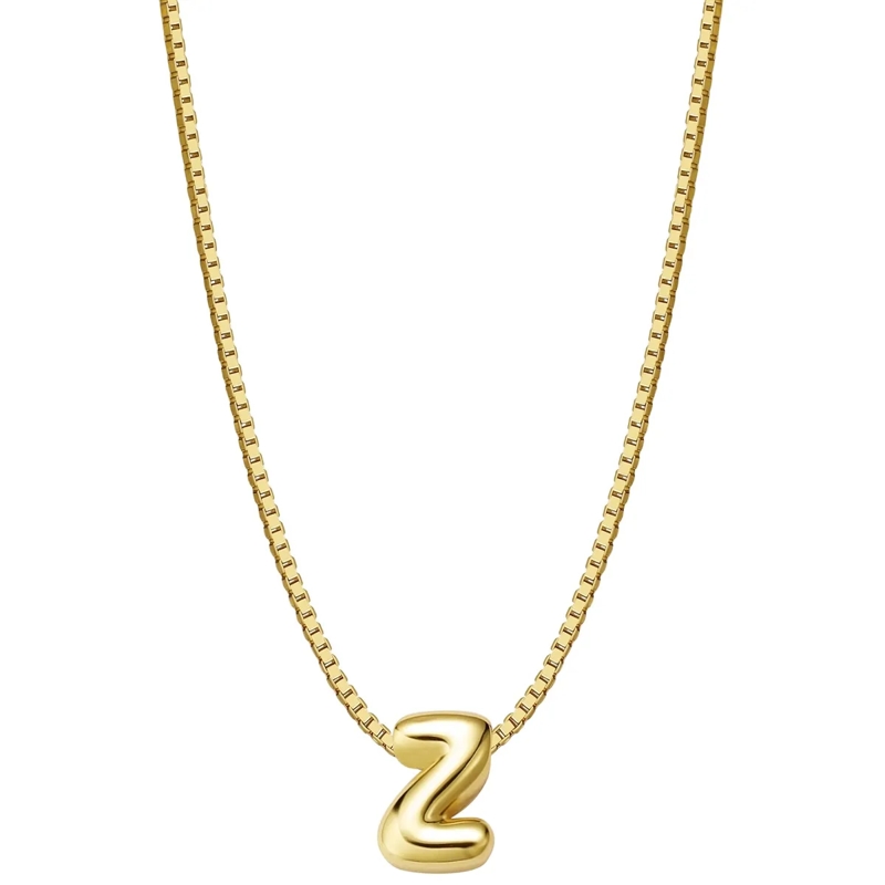 Glanzstücke München Mittellange Halskette Sterling Silber Halskette Buchstabe Z gold