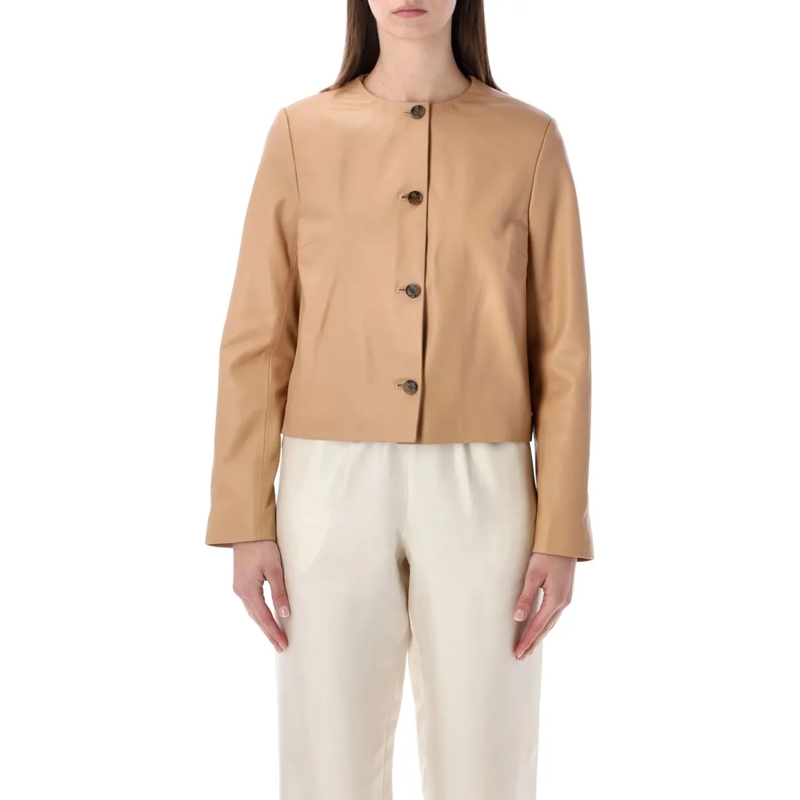 Loulou Studio Overgangsjas Raho Leather Jacket Neutrals