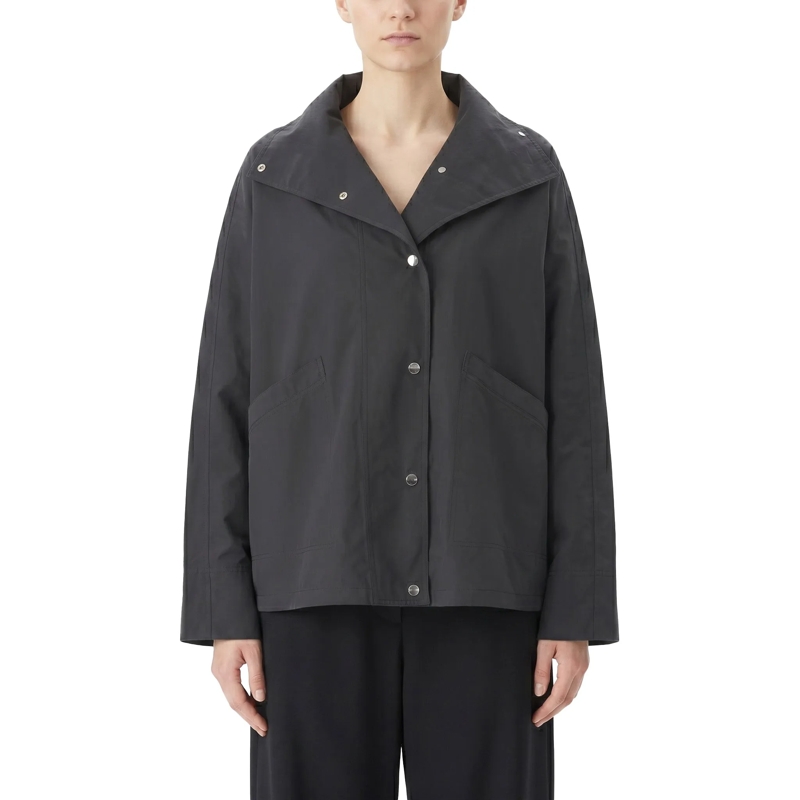 TOTEME Übergangsjacke Jacke aus Baumwoll-Mix schwarz(Image 2)