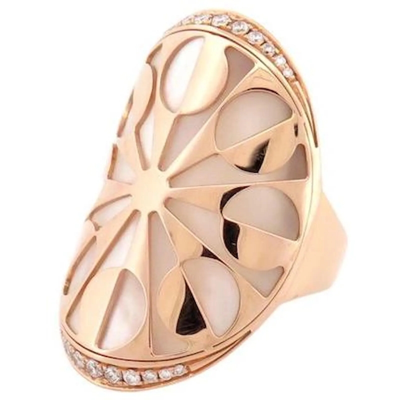 BVLGARI Ring NEUER BULGARI INTARSIO PERLMUTTERRING T52 AUS 18K  gold