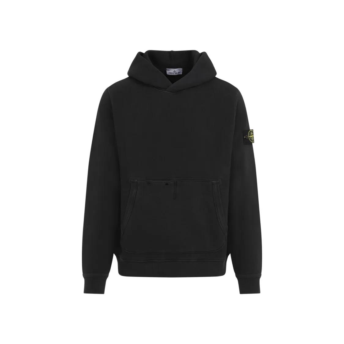 Stone Island - Black Cotton Sweatshirt - Größe M - schwarz