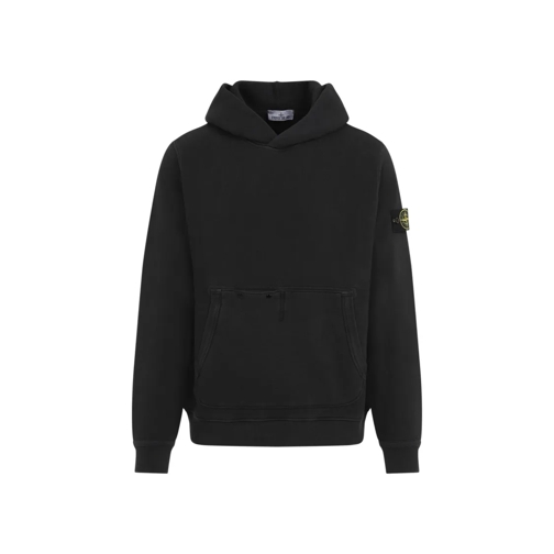 Stone Island Hoodie Black Cotton Sweatshirt Black