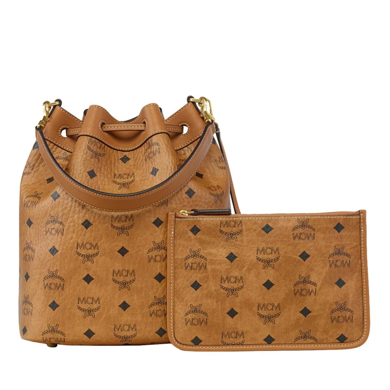 MCM Bucket Bag Dessau Vi Drawstring Med Co Cognac(Image 4)