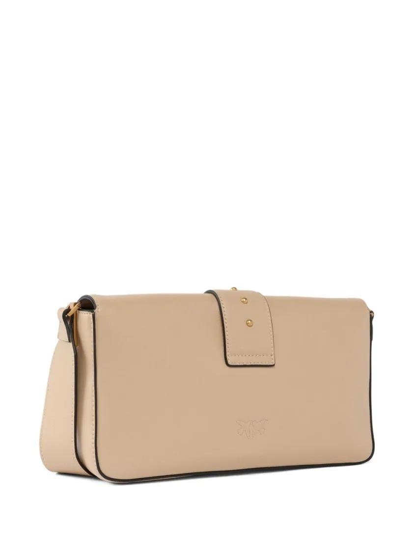 pinko Hobo bags Foldover Top Bag With Chain-Link Strap in beige