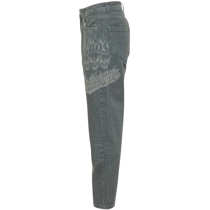 Gcds Tapered-Jeans Jeans Carrot con Stampa Grafica grau(Image 4)